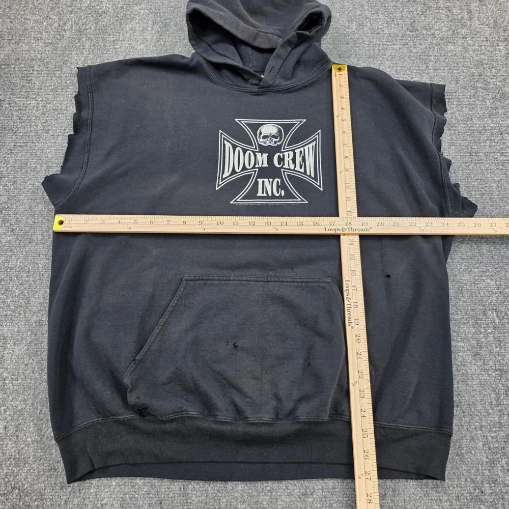 Black Label Society Doom‎ Crew Inc Sleeveless Hoodie Black Mens XL Y2K